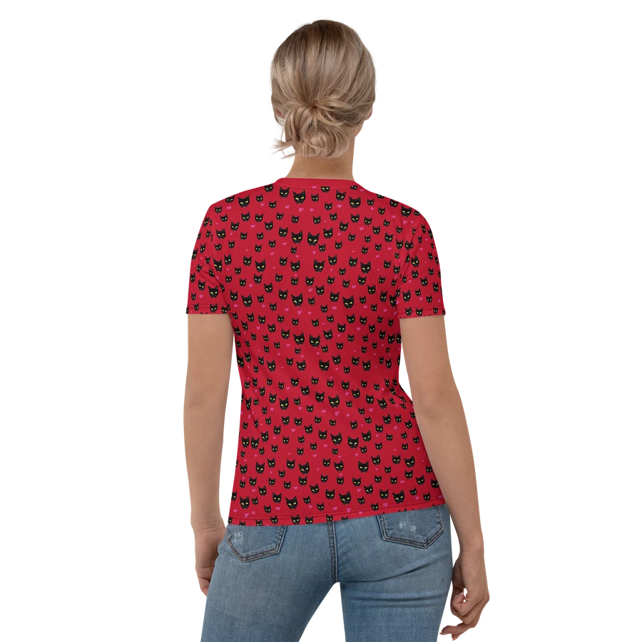 'Red Kitty Dots' Womens Poly Tee product image (3)