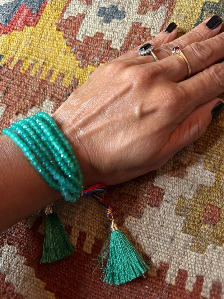 Green Beaded Tassel Bracelet product image (2)