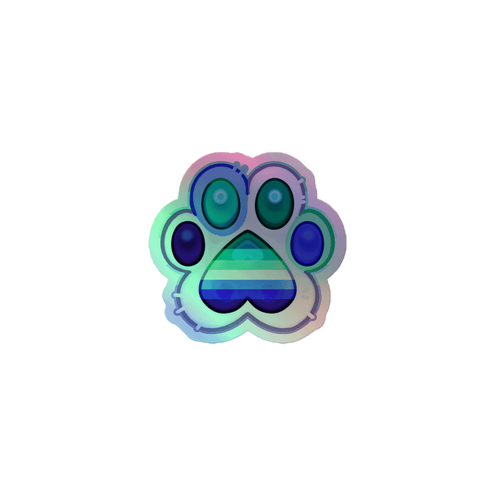 Gay Pride Paw Print Holographic Kiss Cut Sticker product image (1)