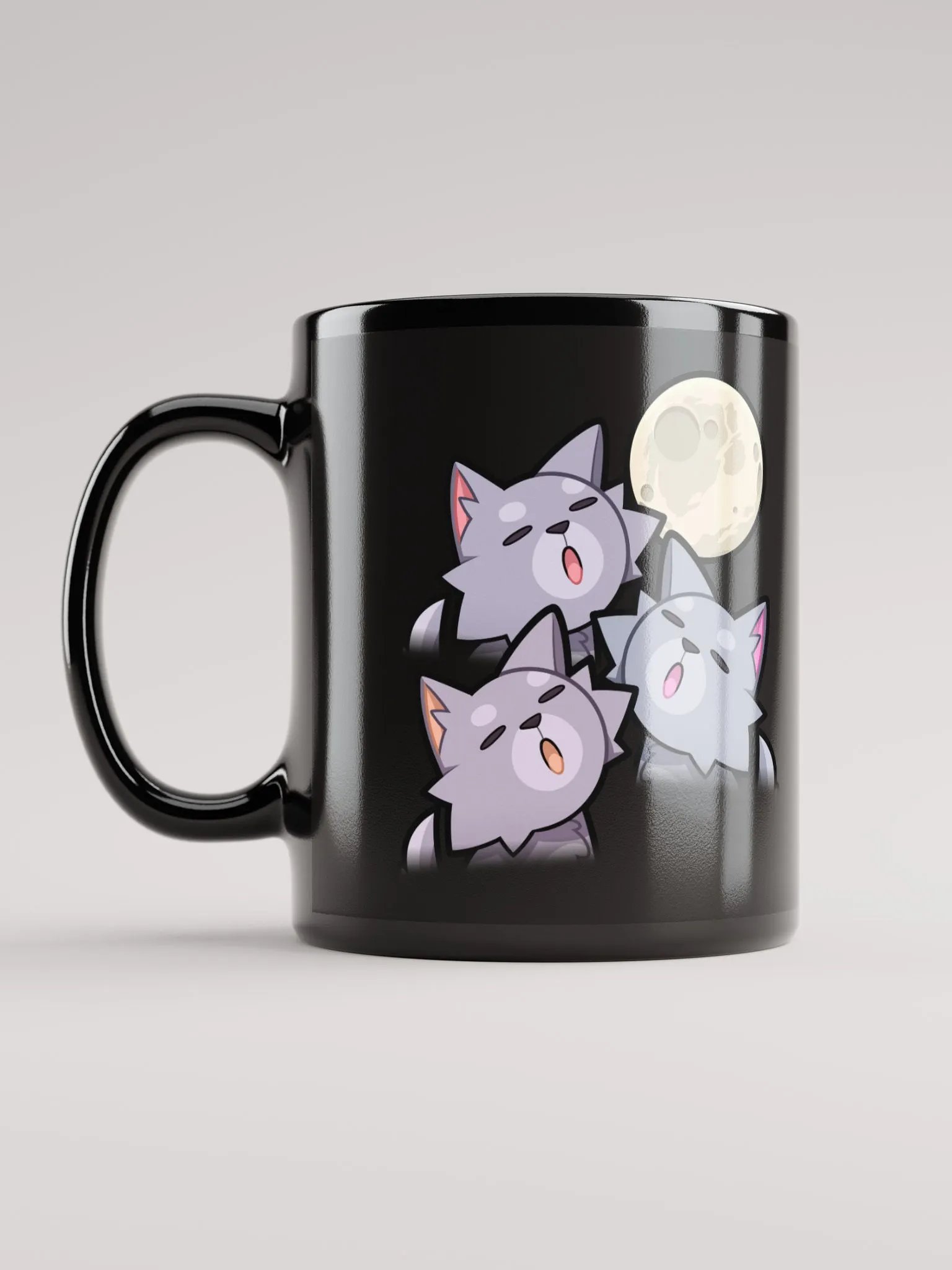 Howling Wolves Black Glossy Mug product image (11)