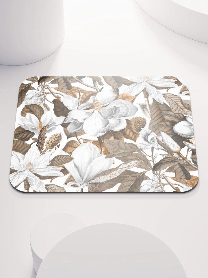 White Magnolia Grandiflora Mouse Pad product image (2)