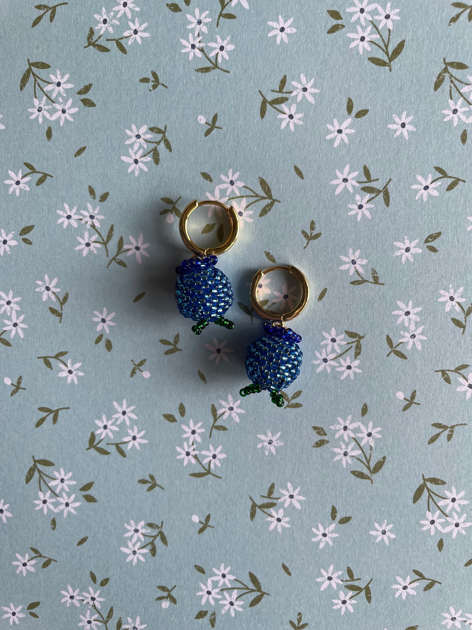 Blueberry Beaded Earrings product image (2)