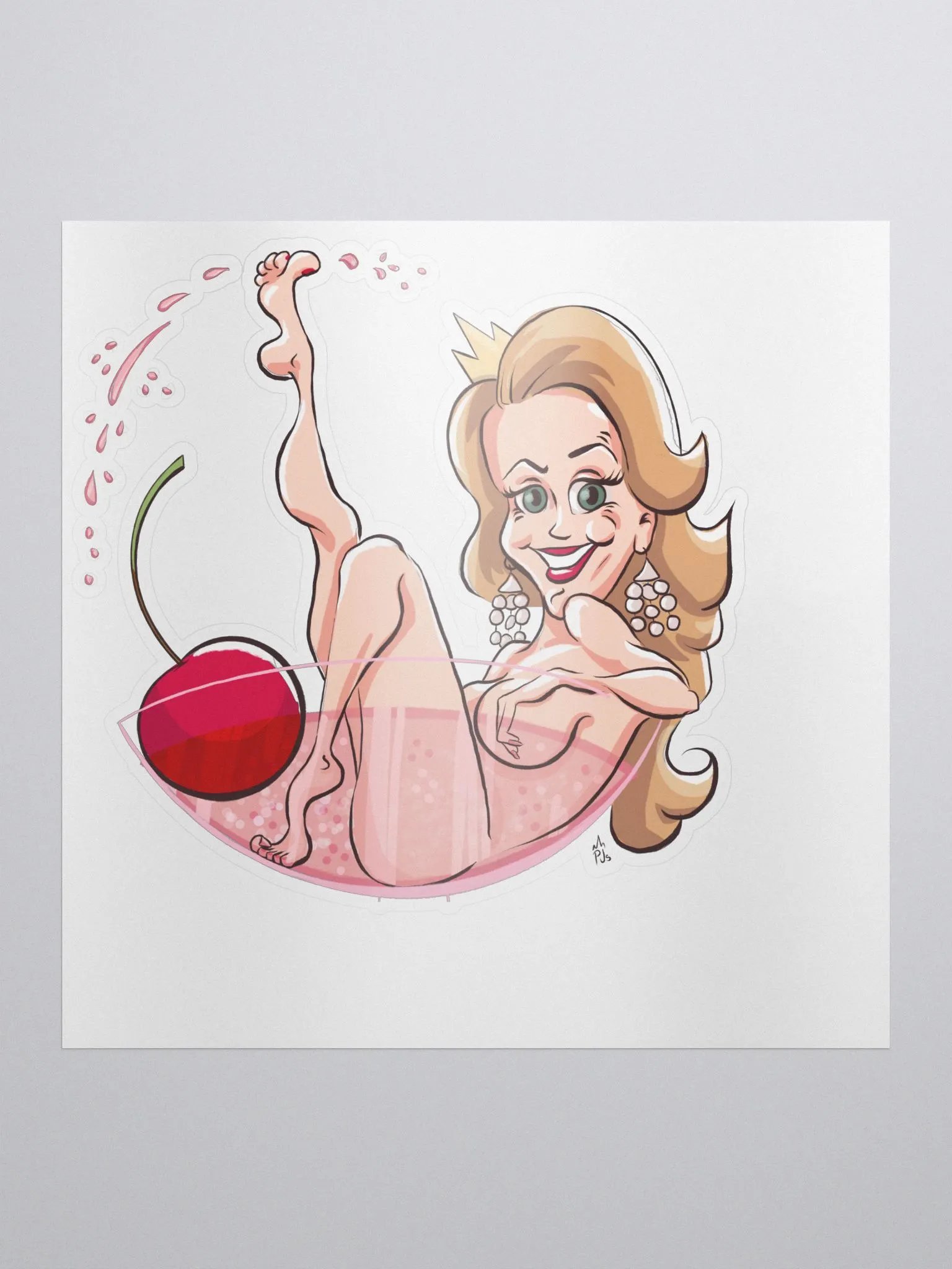 Princess in a Champagne Glass sticker product image (1)