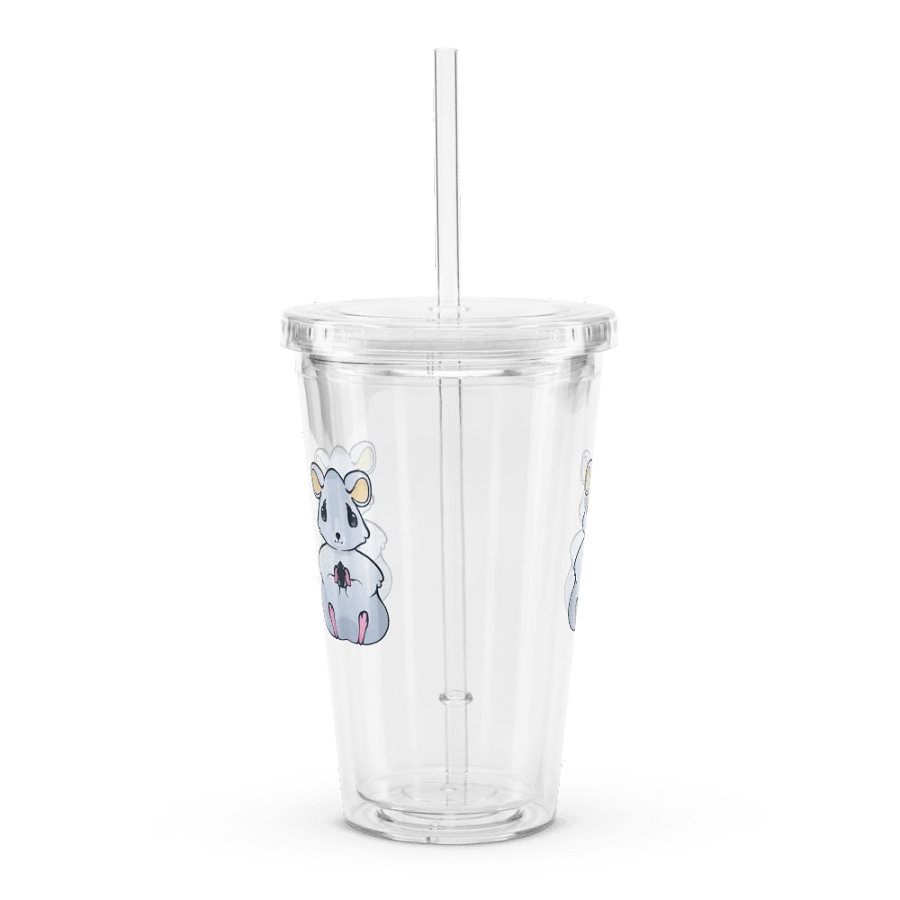 Hamster Holding A Seed Double Wall Clear Plastic Tumbler (16 oz) product image (3)