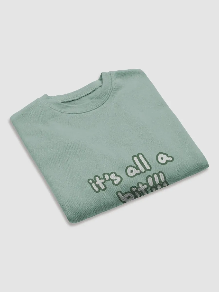 “It’s all a bit!!!” (sm. lined design, #527453) Women's Fleece Crop Sweatshirt product image (15)