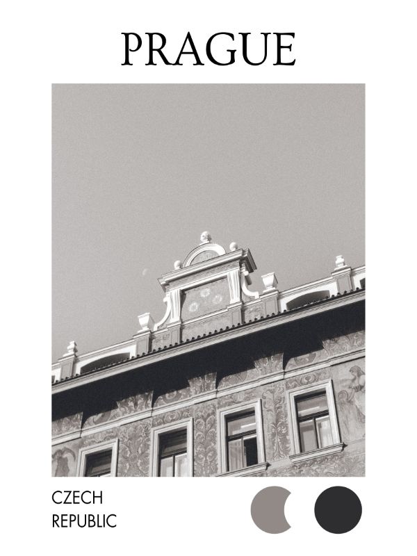 Buildings of Prague III - Black & White / Digital product image (1)