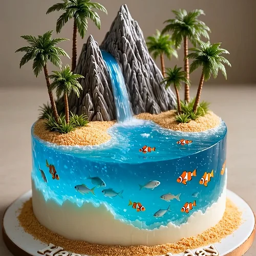 😍Tropical Under the sea Nemo Cake. Happy Birthday from Ginger Yums Emporium
