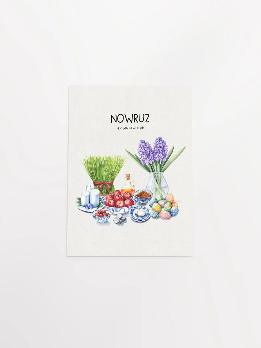 Nowruz Celebration Poster, Nowruz Watercolor Art, Haft-sin Table, Persian New Year, Persian Art product image (31)