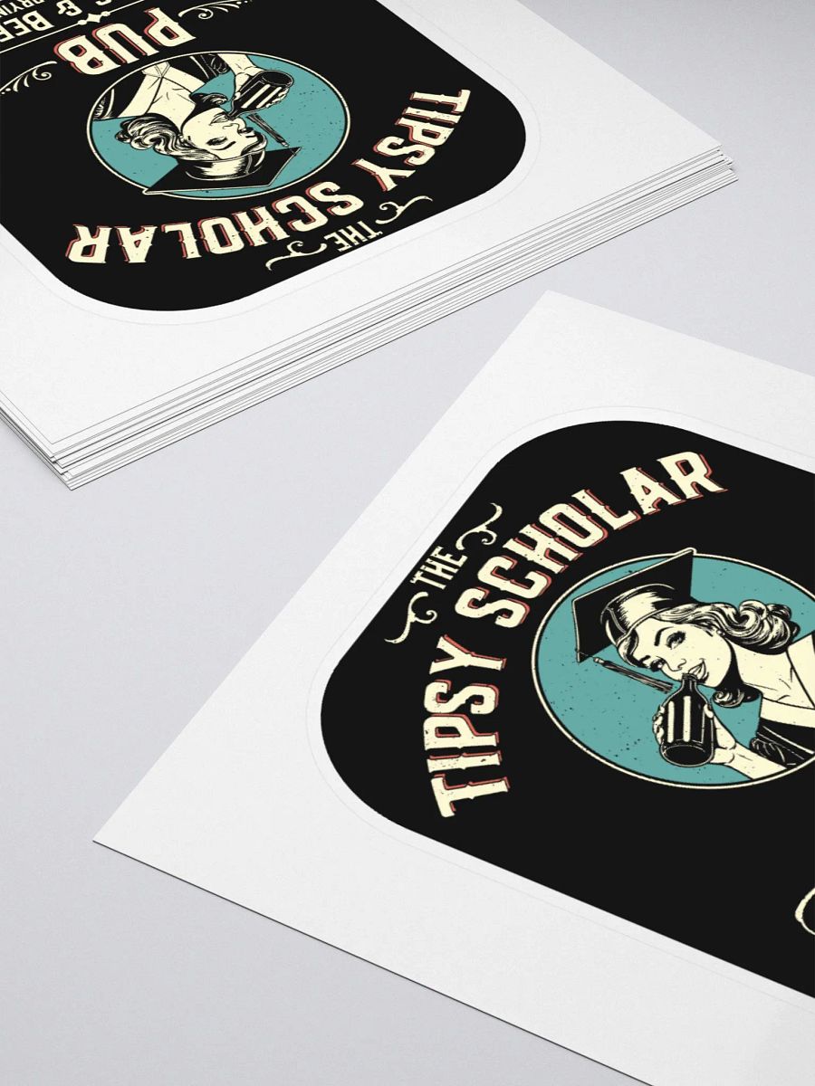 The Tipsy Scholar Sticker: A Hilarious Pub-Themed Design product image (10)