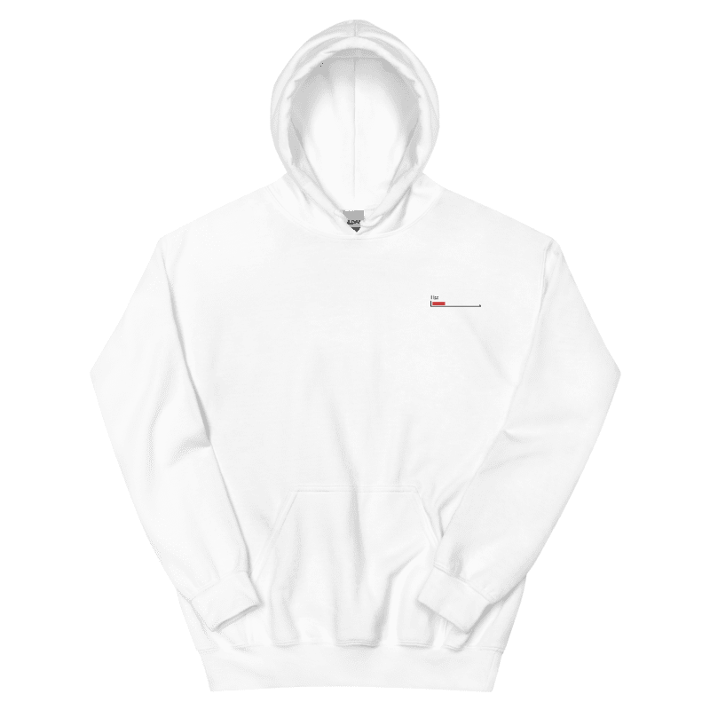 Black Healthbar Embroidered on White Classic Hoodie product image (4)