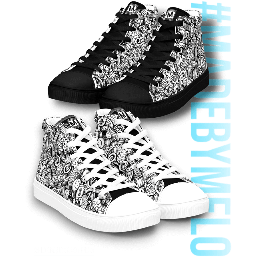 Dark Space Scribble - Men's High Tops | #MadeByMELO product image (10)