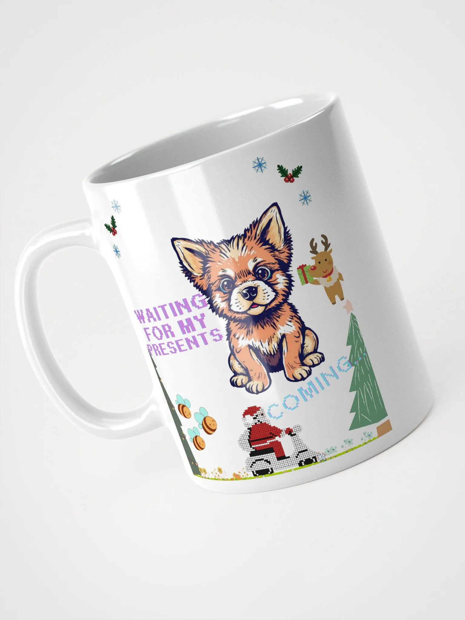 Festive Christmas Pup White Glossy Mug product image (9)