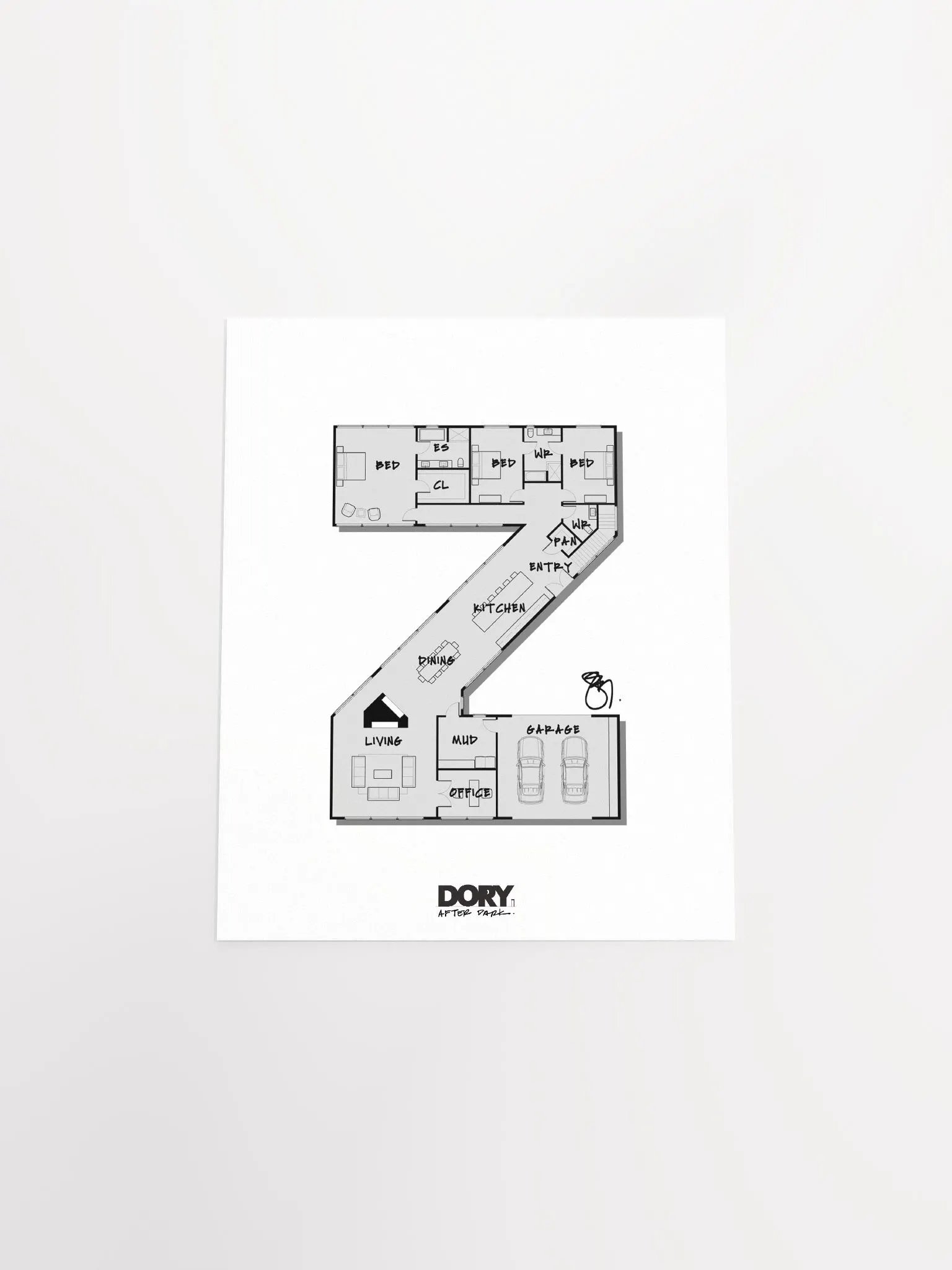 Alphabet Floor Plan Poster - Z product image (4)