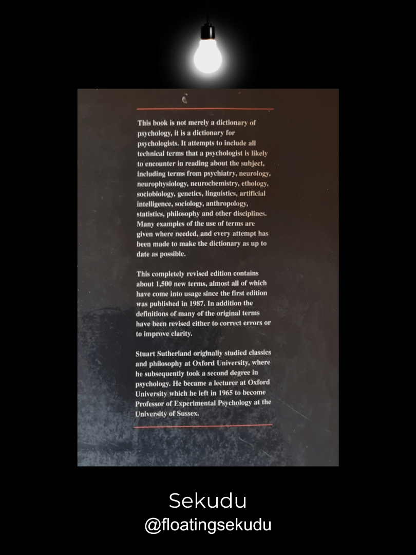 The Macmillan Dictionary of Psychology | Stuart Sutherland [Second-Hand] product image (2)