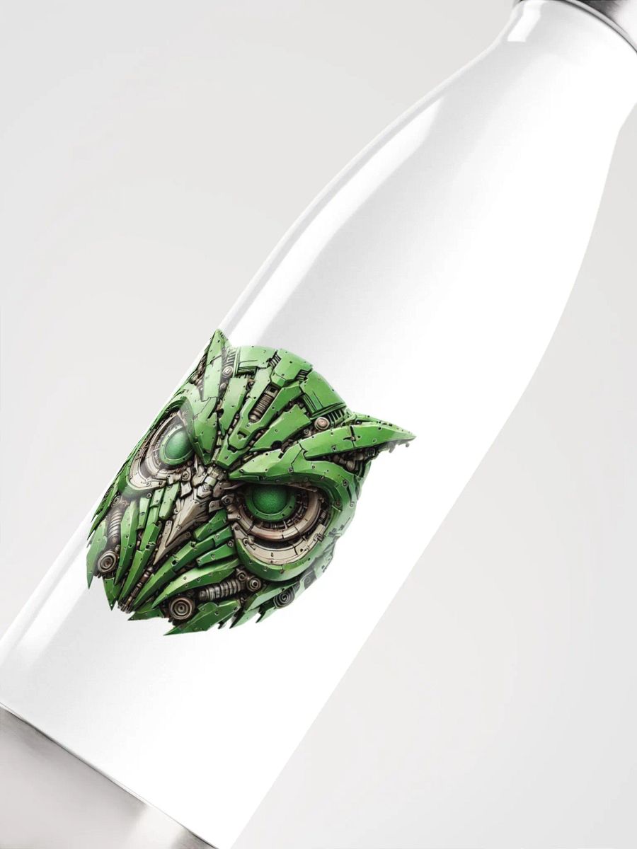 Light Green Stainless Steel Water Bottle with Iron Owl Robot Design product image (5)