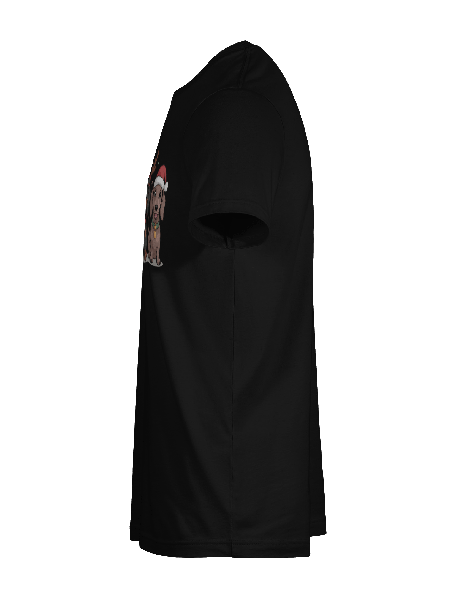 Cute Christmas Dachshund Puppies T-Shirt – Santa Hat & Reindeer Antler Doxies product image (11)