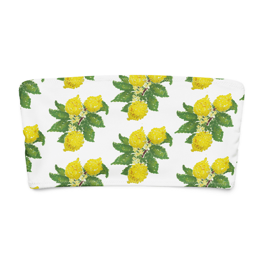 Lemon Love White Recycled Bandeau Bikini Top product image (6)