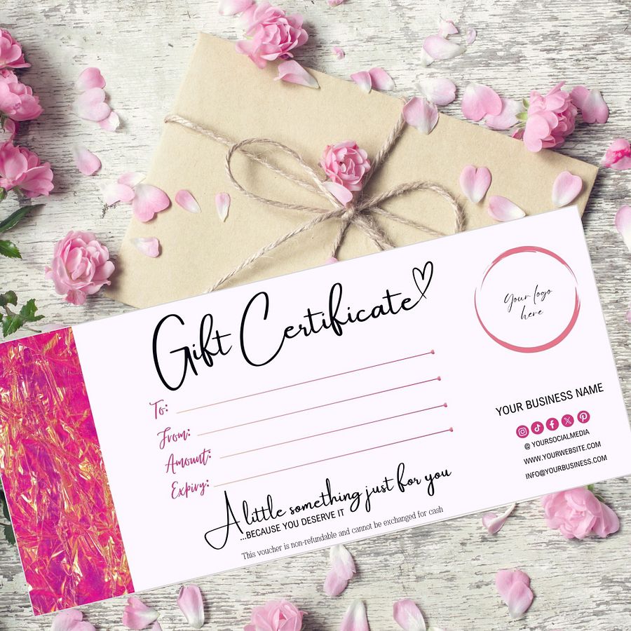 Pink Marigold - Gift Certificate Template product image (3)