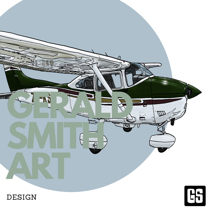 Cessna 182 Square Size Digital Printable Aviation Wall Art Ideal Pilot Gift product image (3)