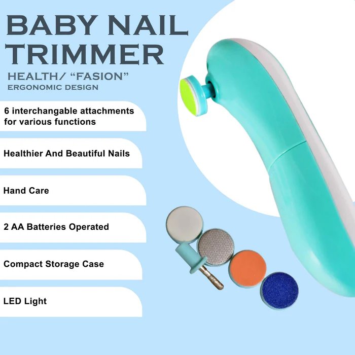 BABY NAIL TRIMMER / CLIPPERS | 6 GRINDING HEAD (MULTI COLOR / 1 PC / BATTERY NOT INCLUDED) product image (1)