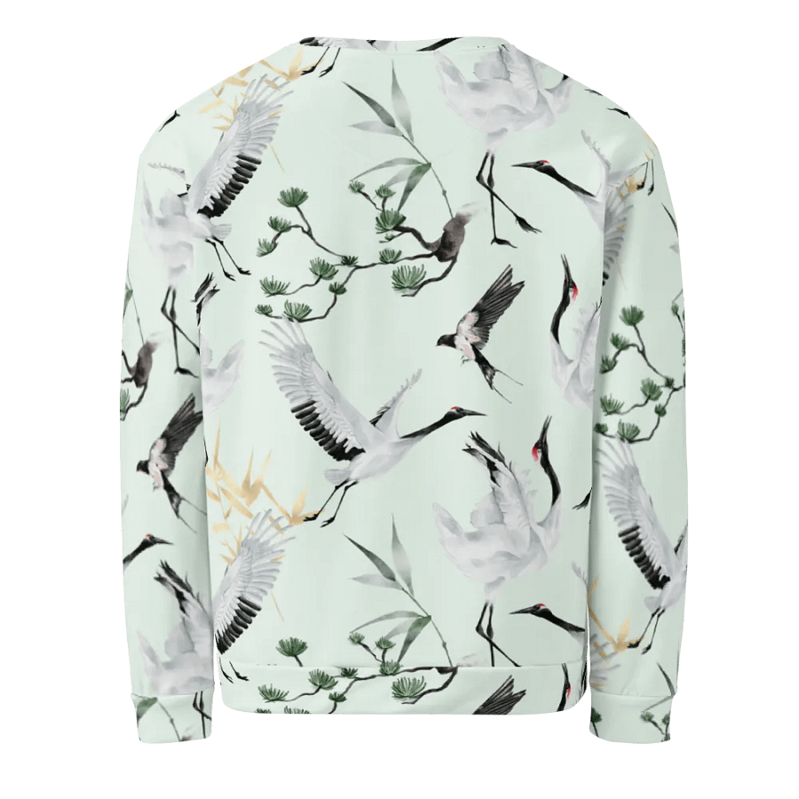 “Botanical Elegance” for your shirt design? The delicate floral and bird print in soft, muted colors gives it a sophisticated and nature-inspired vibe. product image (2)