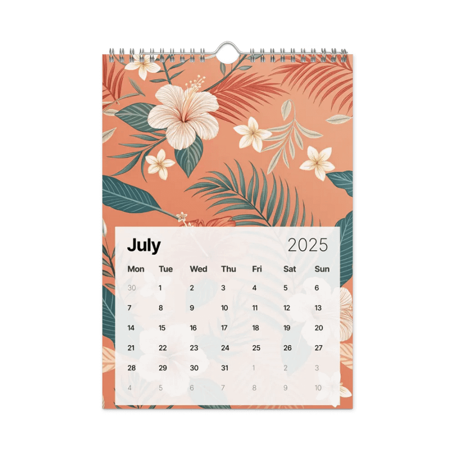 SEAMLESS FLORAL PATTERN WALL CALENDAR 2025 product image (7)