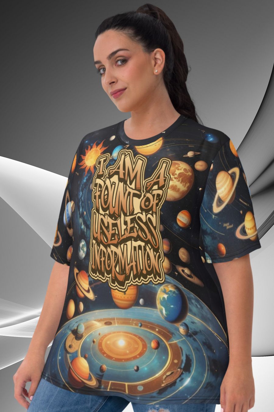 Funny Fount of Useless Information All Over Print T-shirt product image (2)