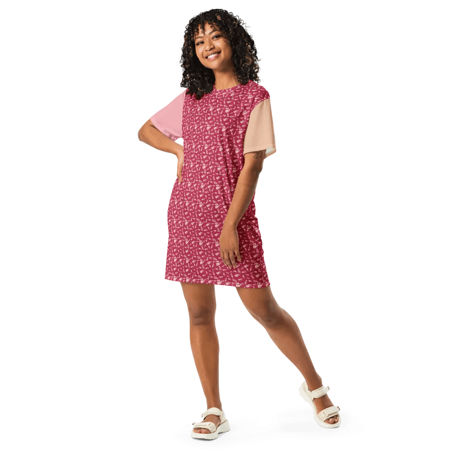 Cherry Blossoms on Magenta Women's T-Shirt Dress product image (4)