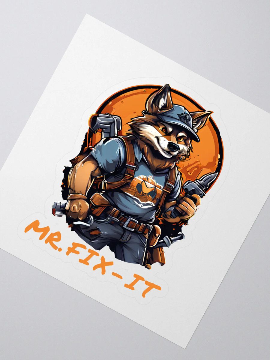Mr. Fix-It - Funny Wolf Handyman Kiss Cut Stickers for DIY Enthusiasts product image (2)