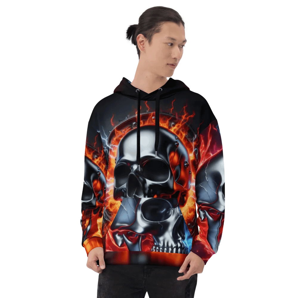 Electric Inferno - Unisex Skull Hoodie #8 product image (8)