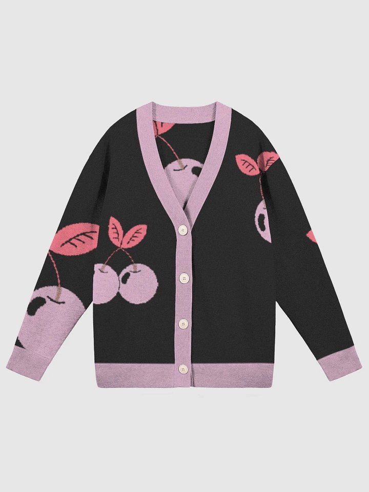 Cherry pattern knitted cardigan product image (10)