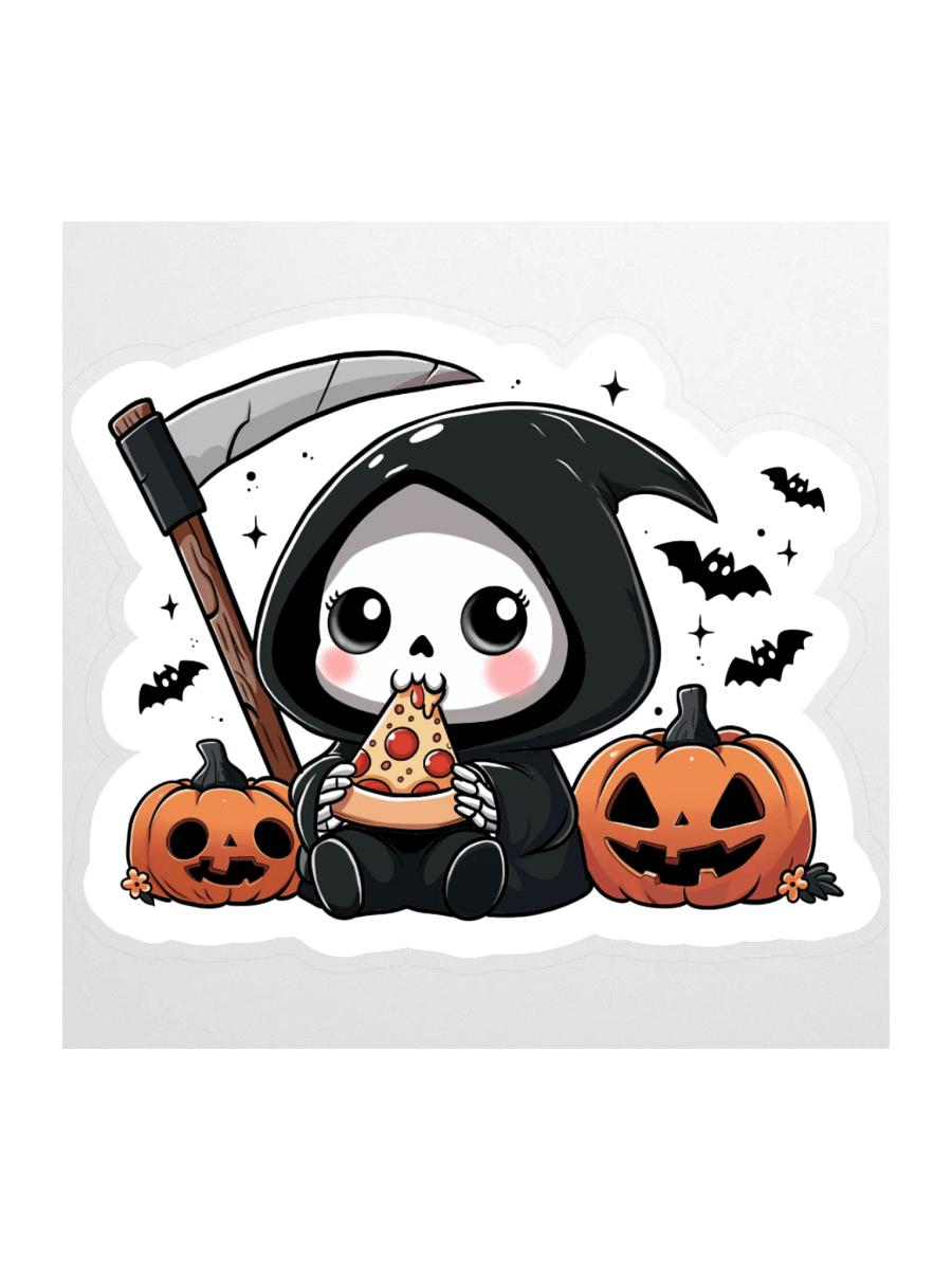 Grim Pizza Party Kiss-Cut Stickers - No Words product image (1)