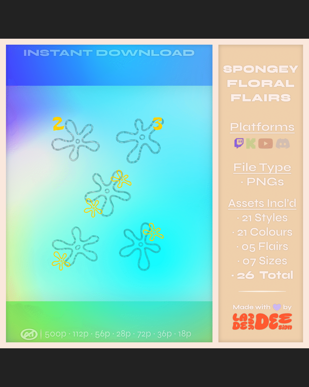 Spongey Floral Badges product image (4)