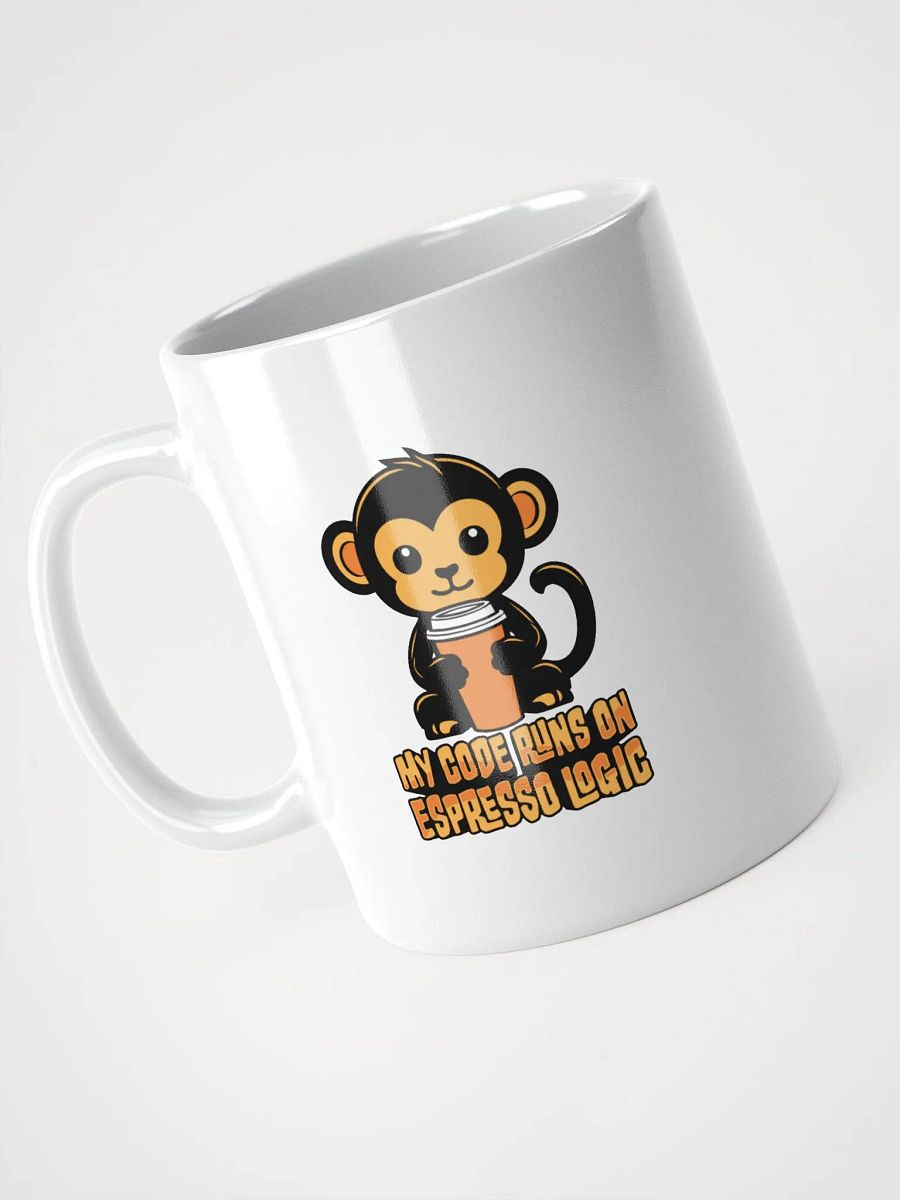My Code Runs on Espresso Logic – Cute Monkey Design Mug product image (4)