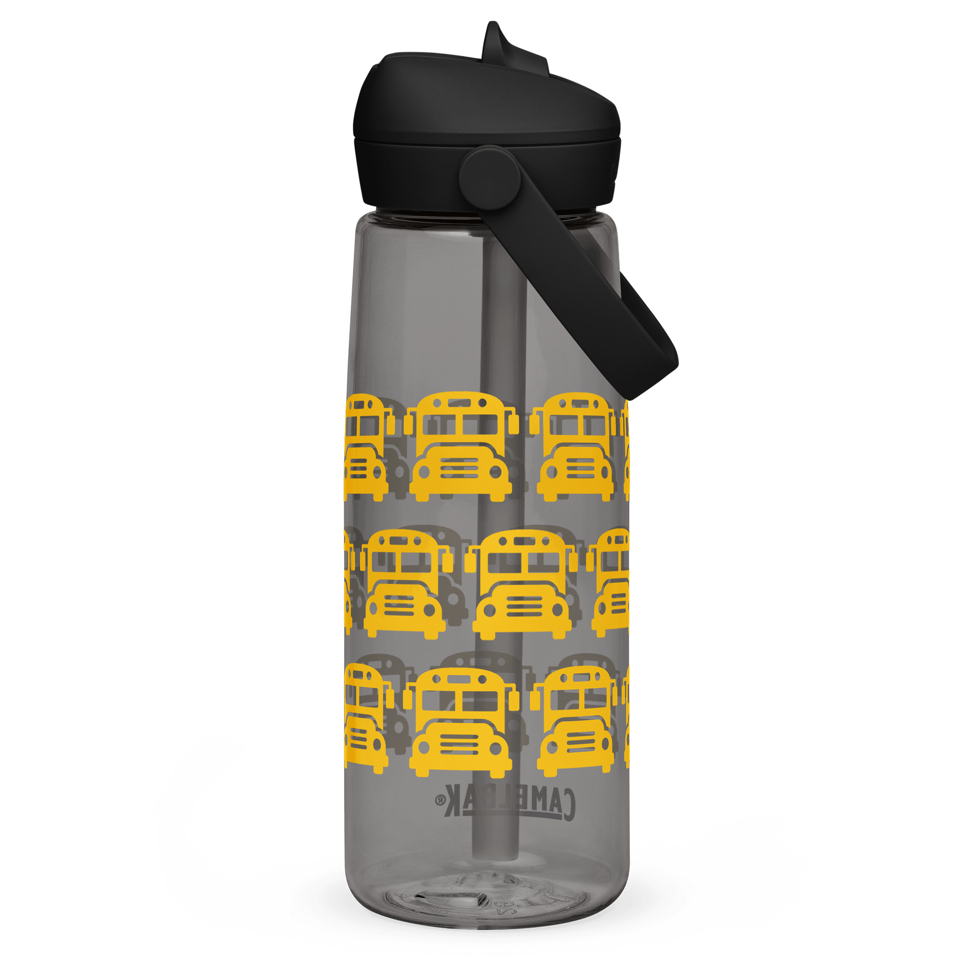 Bus Pattern Yellow Flip Straw Water Bottle product image (13)