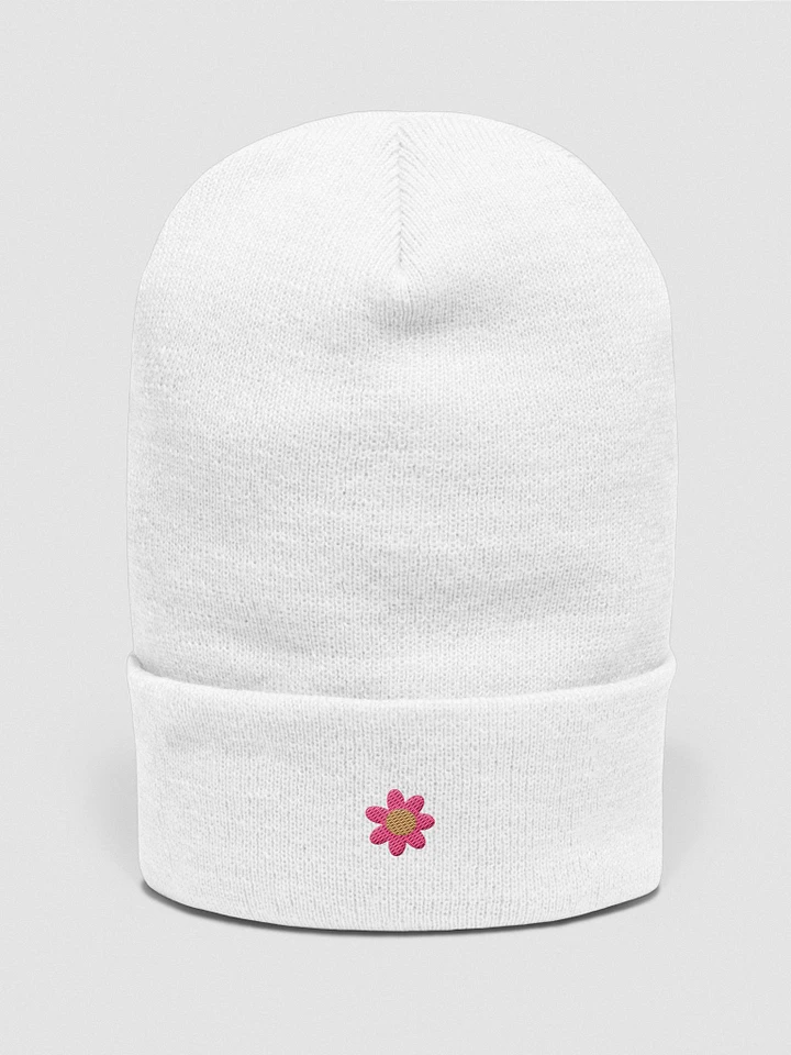 White Flower Embroidery Beanie product image (1)