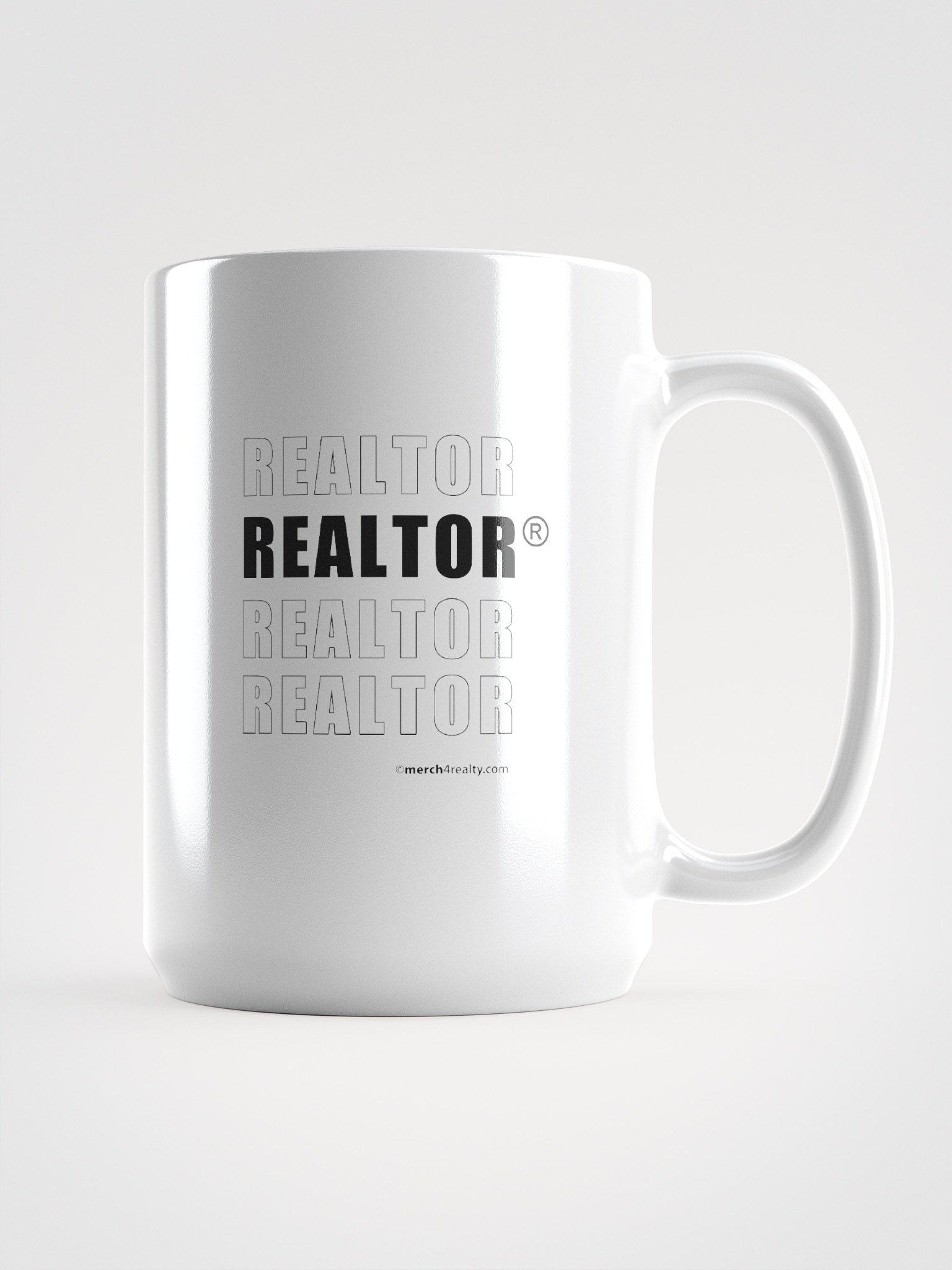 Realtor Typography White Glossy Mug product image (1)