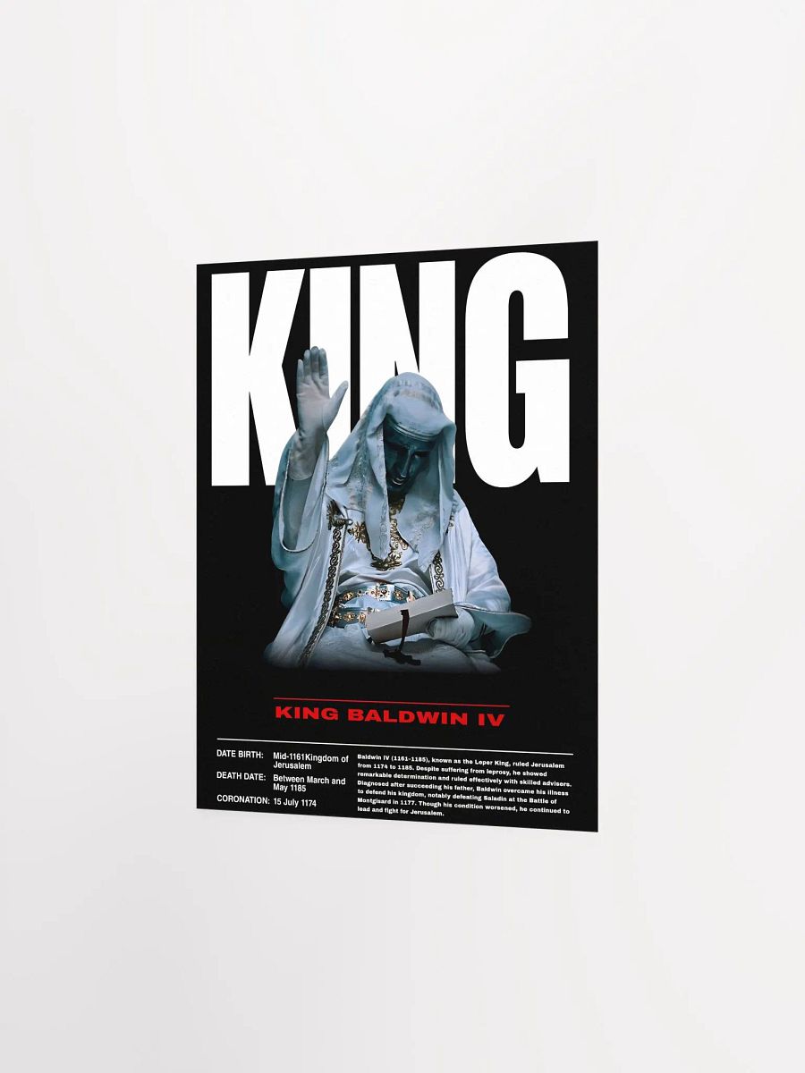 King Baldwin IV Leper King of Jerusalem Poster product image (4)