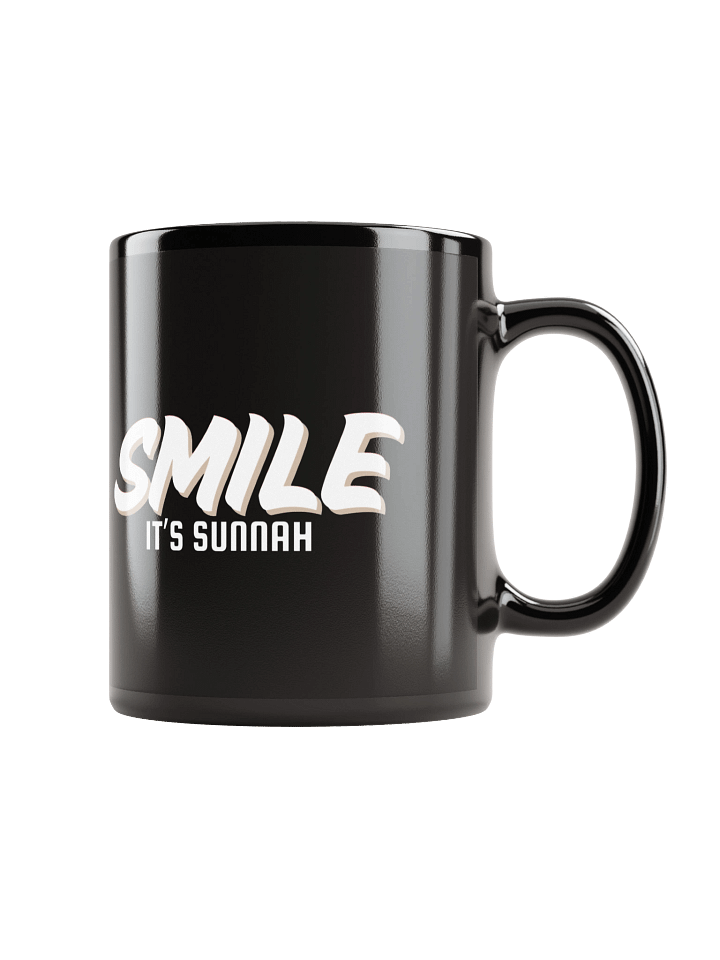 Black "Smile It's Sunnah" Mug in White product image (2)