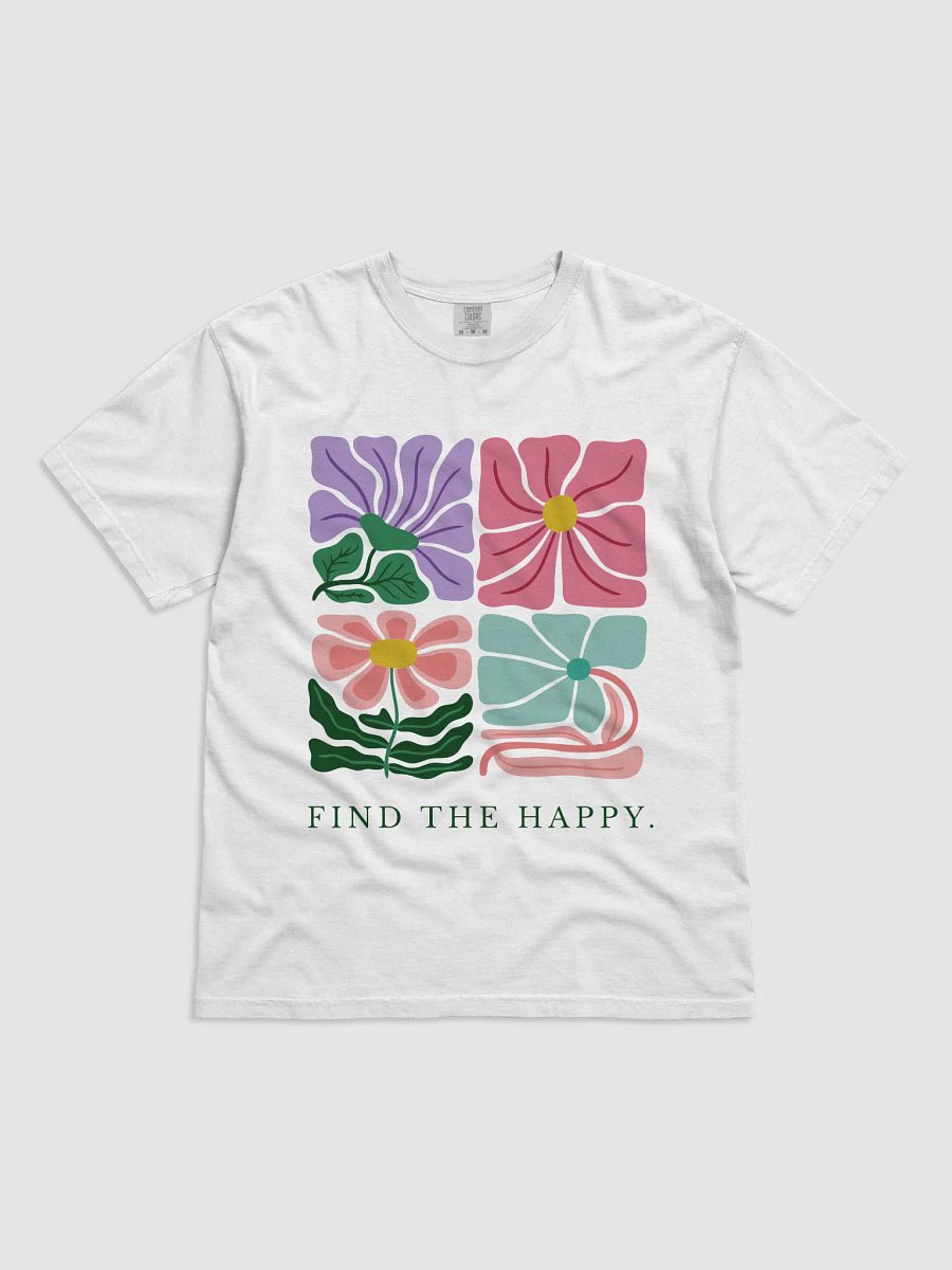 "Find The Happy" Floral Art Print T-Shirt | Boho Botanical Tee product image (49)