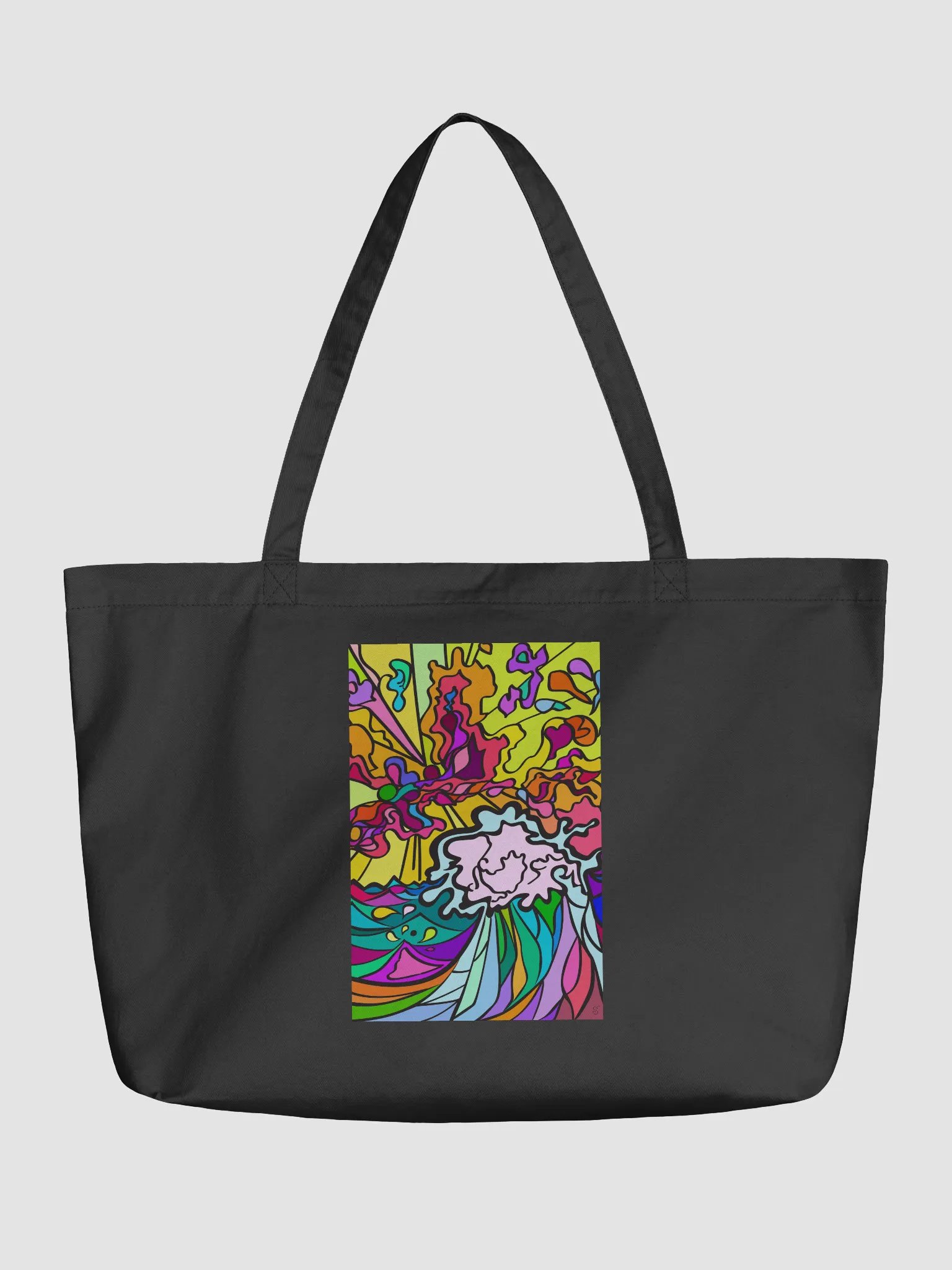 Psychedelic Swirl Eco Tote – Wave at Sunset product image (1)