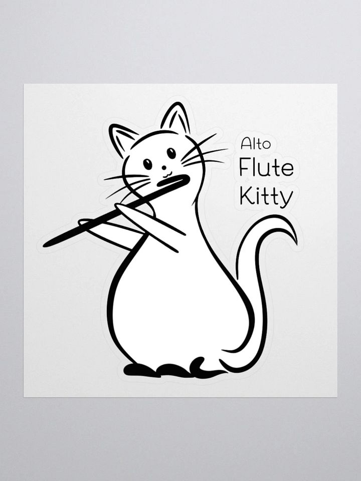 Whimsical Kiss Cut Alto Flute Kitty Sticker product image (1)