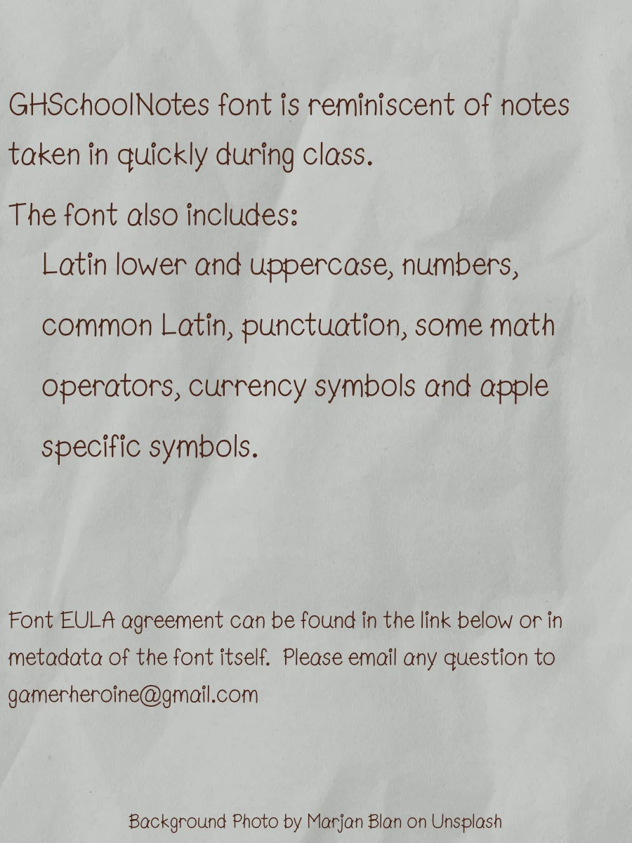 GHSchoolNote Font product image (1)