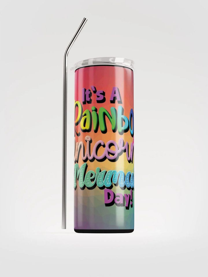 Rainbow Unicorn Mermaid 20oz Tumbler with Straw product image (1)