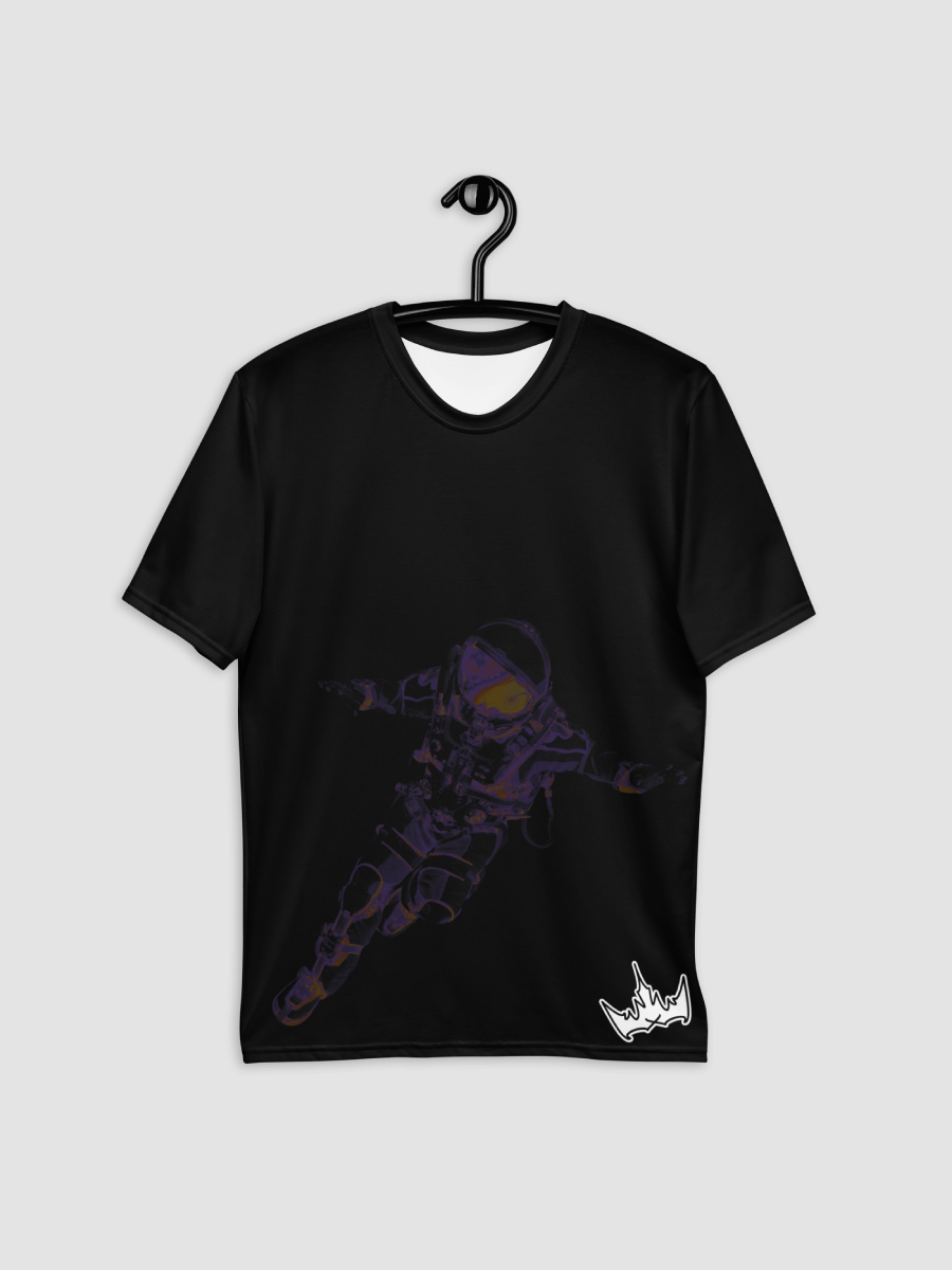 “INFINITE” & CROWN™ logo print—short-sleeve crew men’s (black-on-black) · Exclusive, limited all-black variant product image (5)