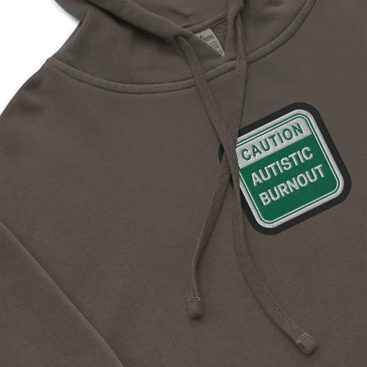 CAUTION: ASD BURNOUT embroidered pigment hoodie (green bubble design 2) product image (1)