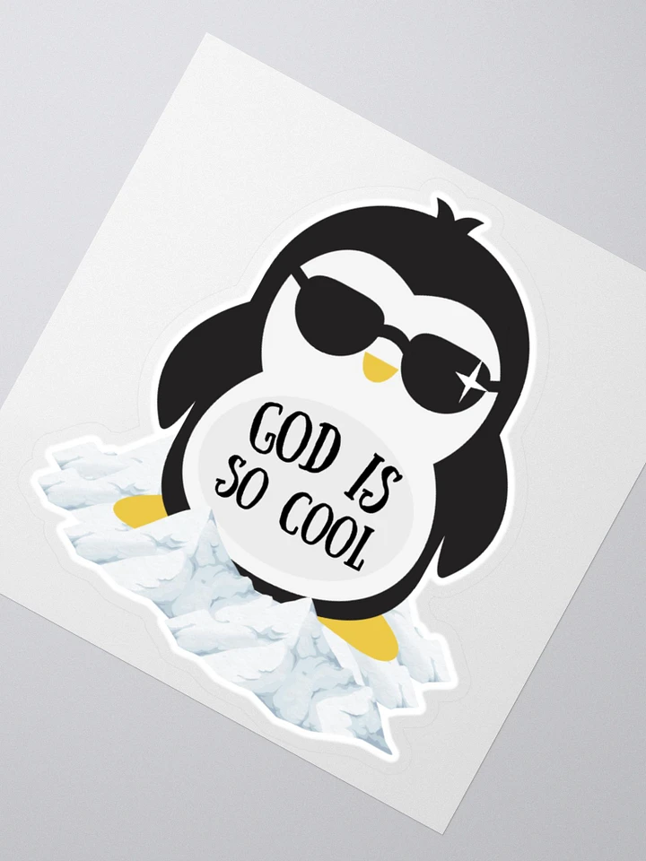 God Is So Cool Penguin Sticker product image (1)