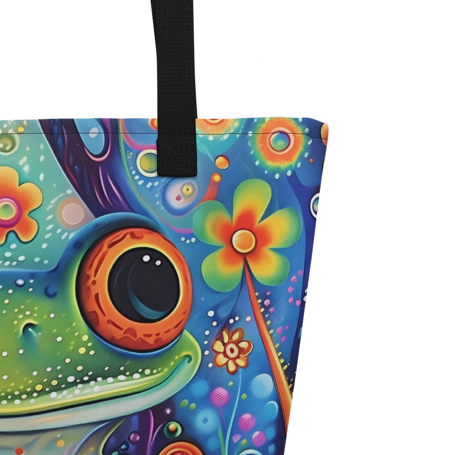 Tote Bag: Psychedelic Frog Enchanted Forest Colorful Playful Design product image (5)