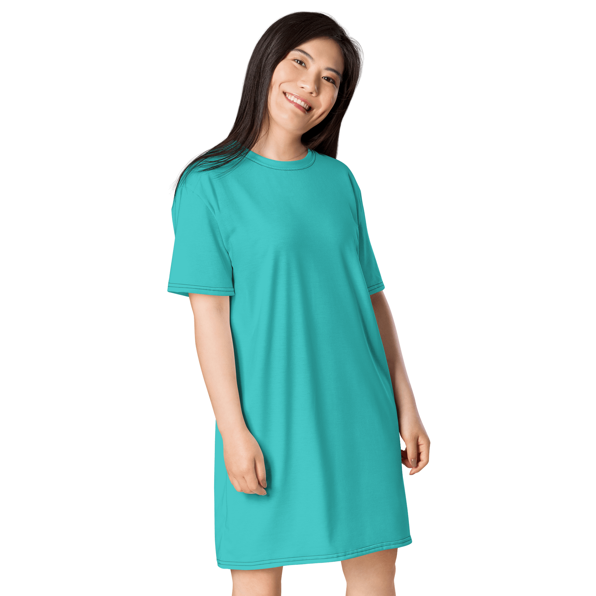 Oversized T-Shirt Dress - Rich Dark Turquoise, Sizes 2XS-6XL product image (4)