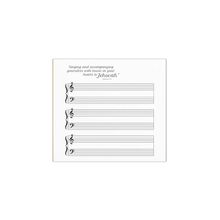 "Singing and accompanying yourselves with music" Music Note Writing Practice Pad product image (1)